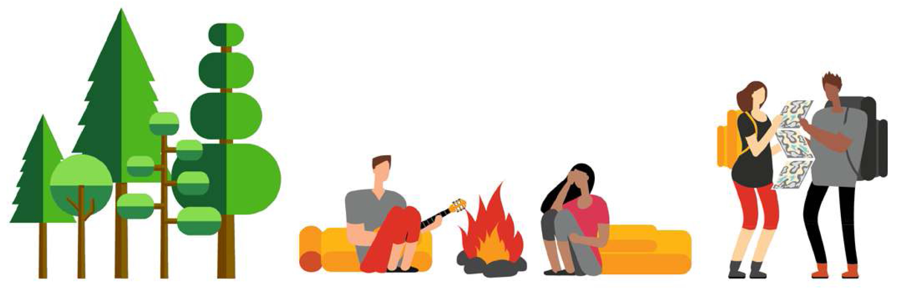 Camp PwC representational illustrations — left half