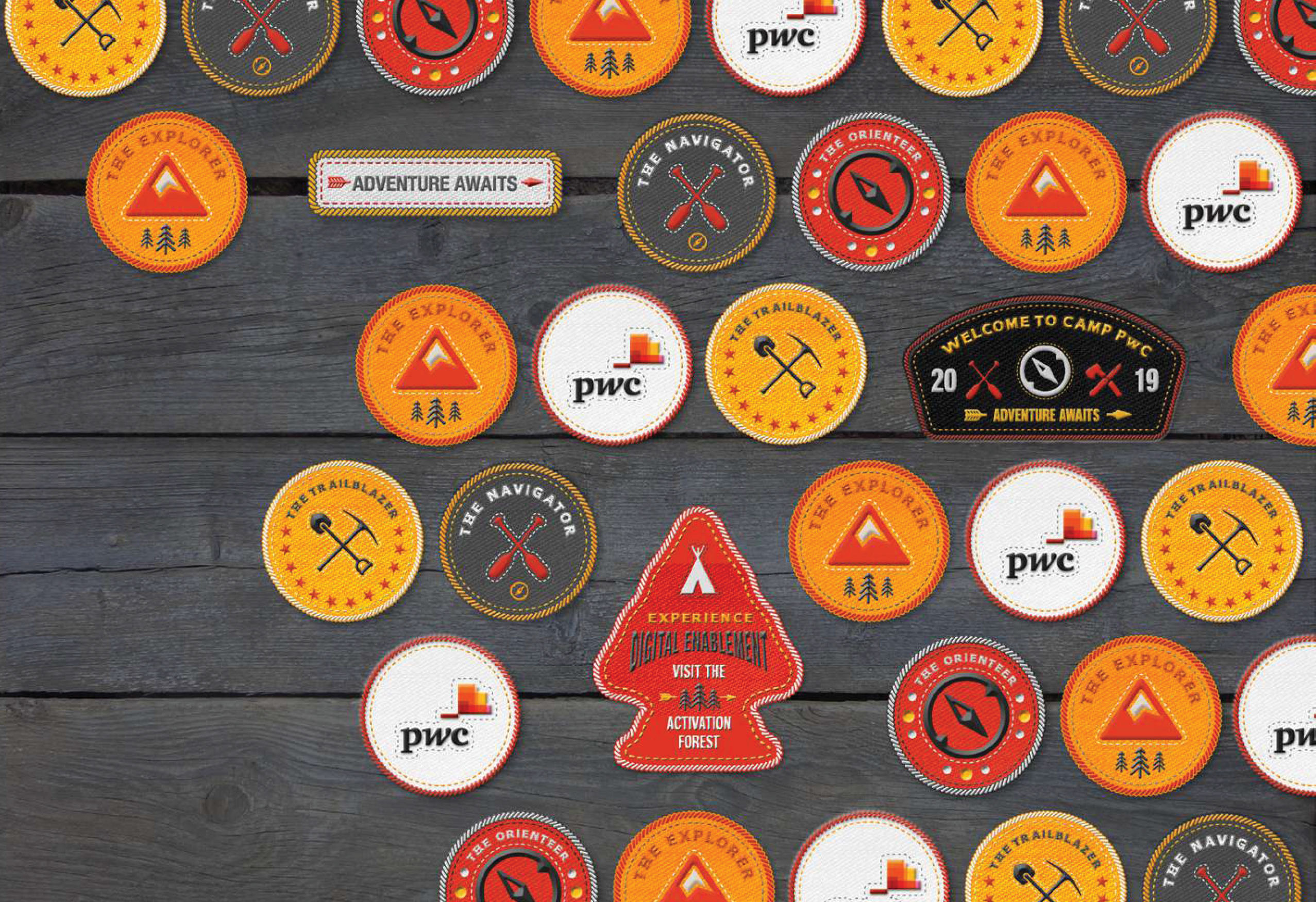 Camp PwC — dual-brand senior executive event delivered with zero revisions from either brand team